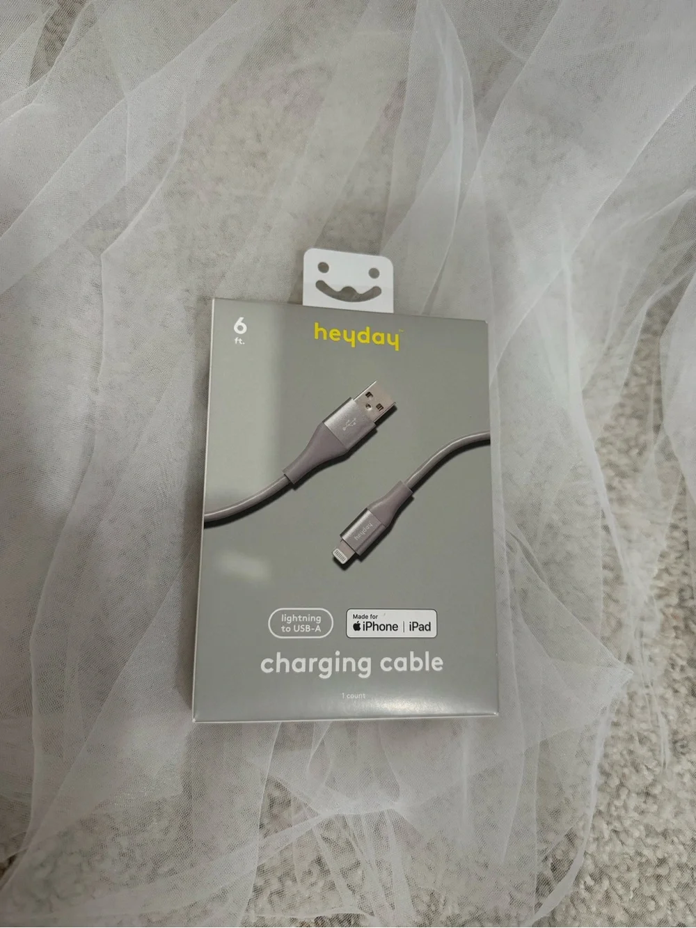 heyday Gray Lightning to USB-A Charging Cable - 6 ft